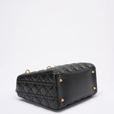 Christian Dior Lady Dior Medium Bag Black Lambskin Leather