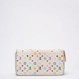 Louis Vuitton Multicolor Zippy Wallet White Takashi Murakami