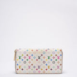 Louis Vuitton Multicolor Zippy Wallet White Takashi Murakami