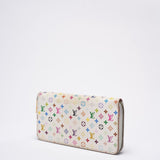 Louis Vuitton Multicolor Zippy Wallet White Takashi Murakami