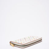 Louis Vuitton Multicolor Zippy Wallet White Takashi Murakami