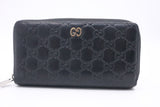 Gucci Long Zippy Wallet in Black Guccissima Leather