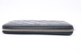 Gucci Long Zippy Wallet in Black Guccissima Leather