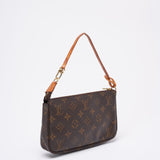 Louis Vuitton Vintage Brown Monogram Pochette Accessoires Shoulder Bag 2000
