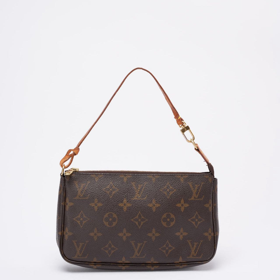 Louis Vuitton Vintage Brown Monogram Pochette Accessoires Shoulder Bag 2000