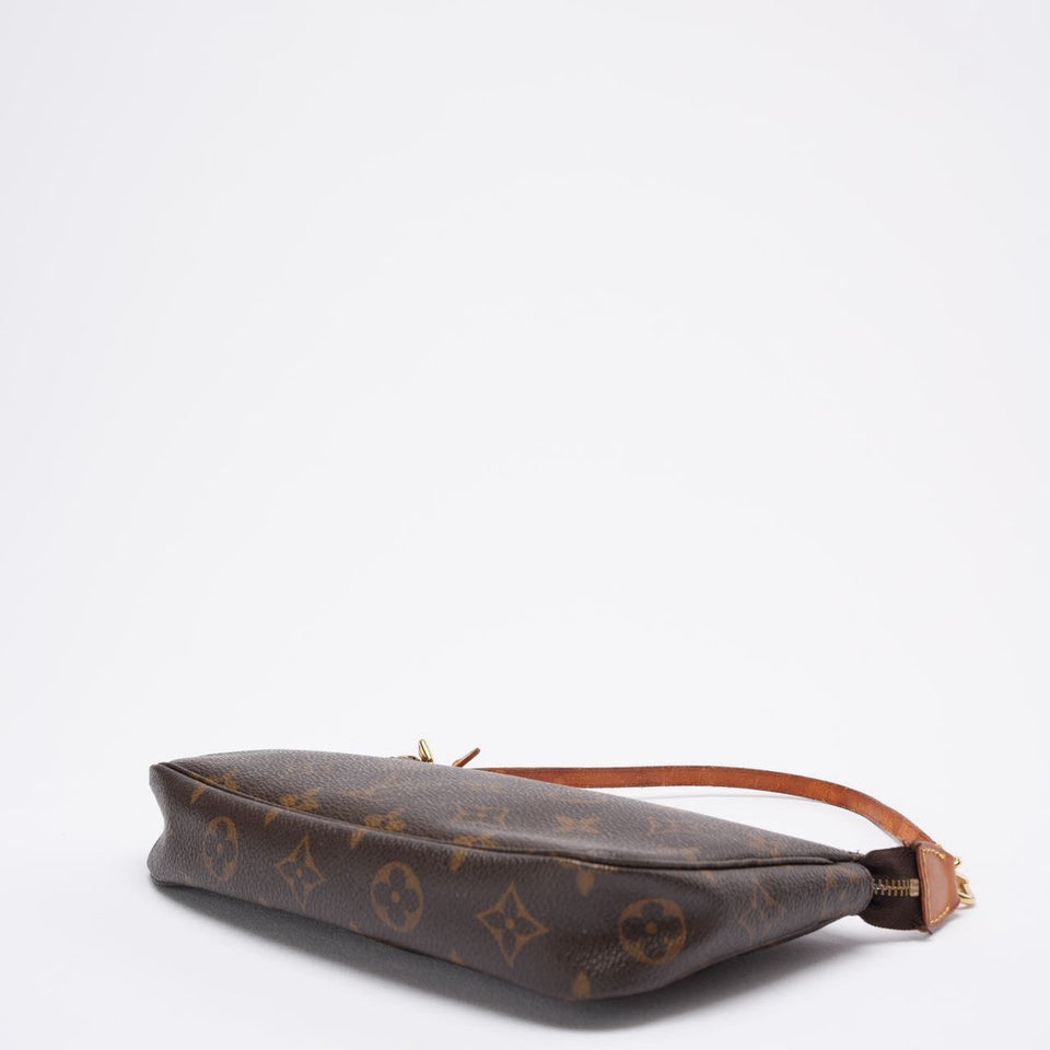 Louis Vuitton Vintage Brown Monogram Pochette Accessoires Shoulder Bag 2000