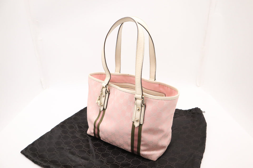 Gucci Small Tote in Pink GG Canvas