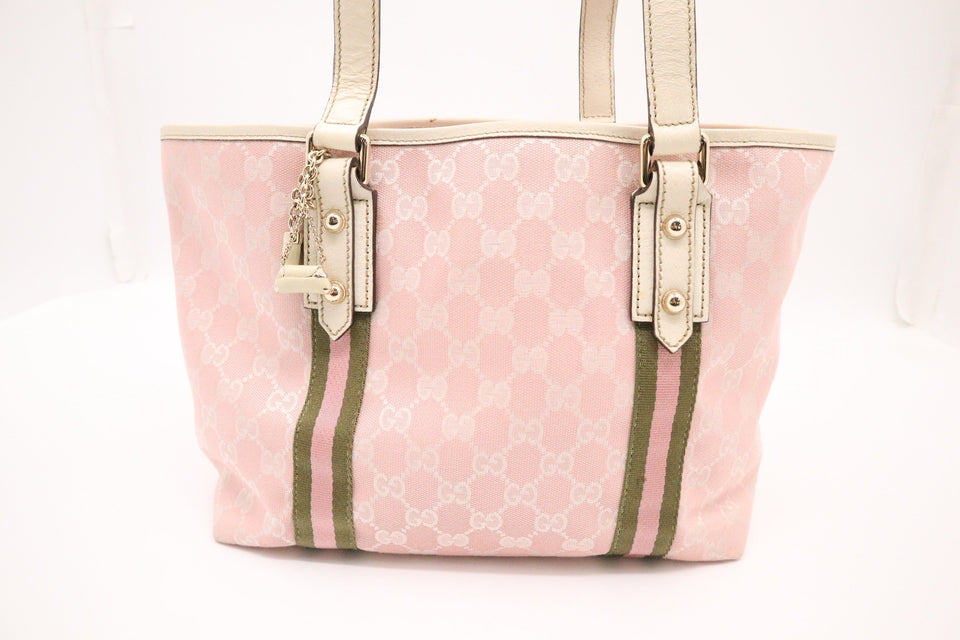 Gucci Small Tote in Pink GG Canvas