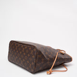 Louis Vuitton Monogram Neverfull MM Handbag Brown