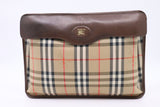 Burberry Clutch in Brown Check Canvas