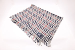 Burberry Scarf in Grey Checked Wool