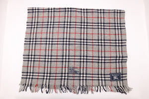 Burberry Scarf in Grey Checked Wool