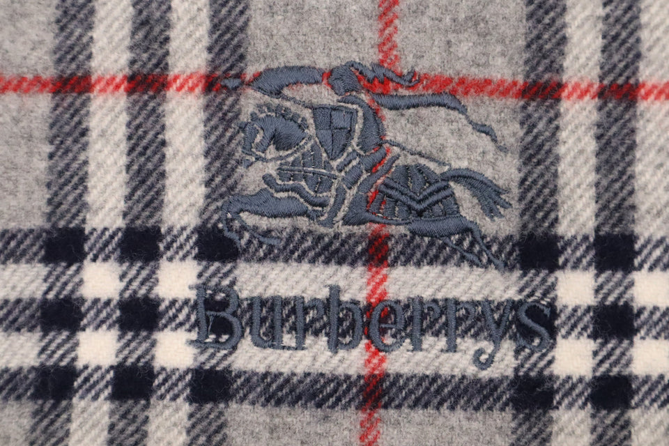 Burberry Scarf in Grey Checked Wool