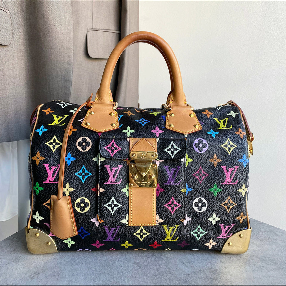 Louis Vuitton Monogram Multicolore Murakami Speedy 30 Black