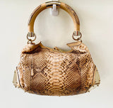 Gucci BEIGE PYTHON INDY HOBO BAG