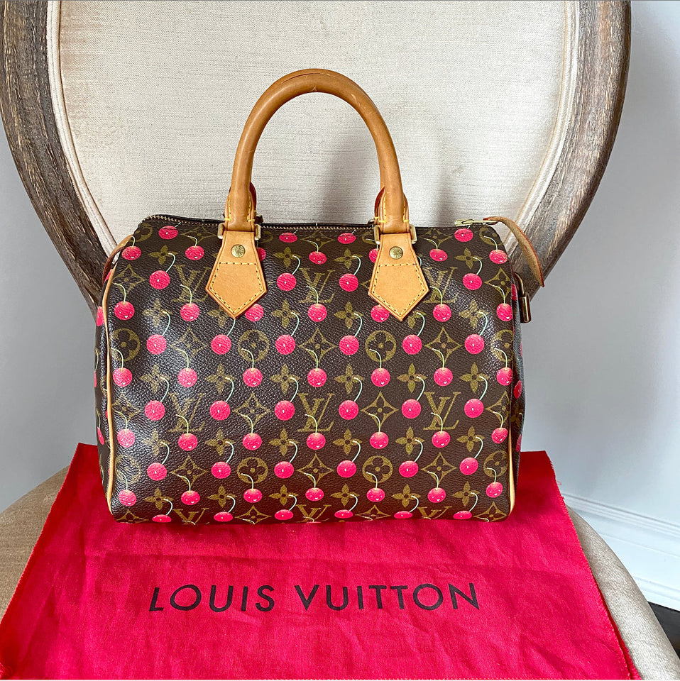 Louis Vuitton Limited Edition Murakami Cerises Cherry Monogram Speedy 25 Bag