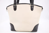 Burberry Tote Bag in Cream Canvas and Brown Leather