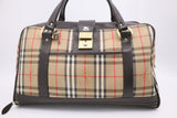 Burberry Duffle Bag with Shoes Compartment in Brown Checked Canvas