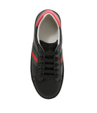 Gucci BLACK LEATHER LOW-TOP TODDLER SNEAKERS