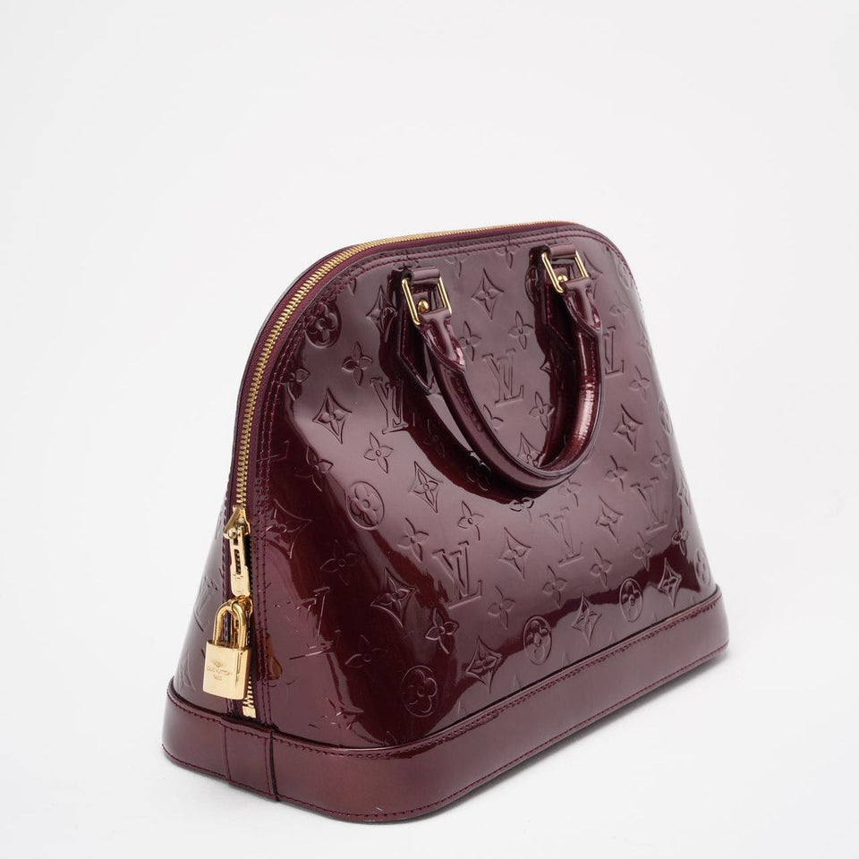 Louis Vuitton Red Monogram Vernis Alma PM Handbag