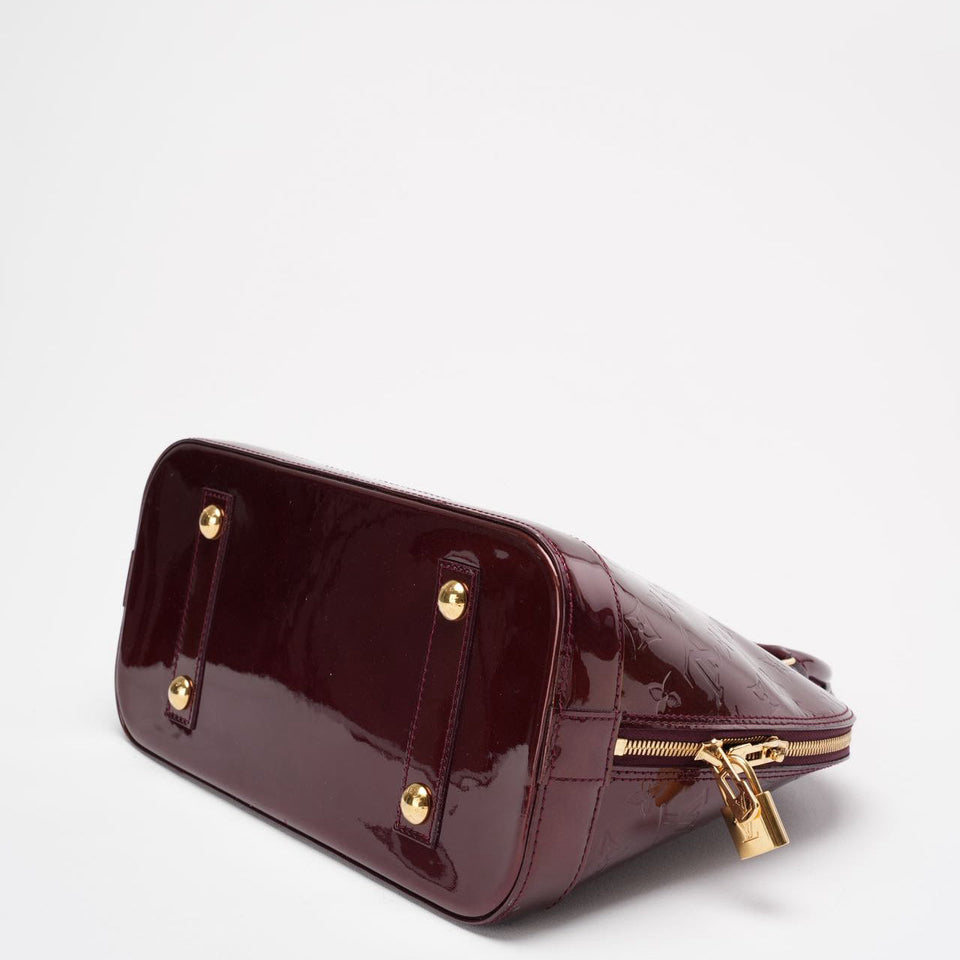 Louis Vuitton Red Monogram Vernis Alma PM Handbag