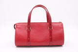 Burberry Barrel Bag in Red Leather