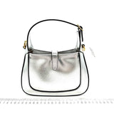 Gucci Jackie 1961 Mini Silver LamÃ© Leather Bag with Chain Strap
