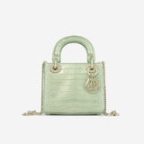 Christian Dior Mini Lady Dior - Green/Gold Crocodile