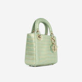 Christian Dior Mini Lady Dior - Green/Gold Crocodile