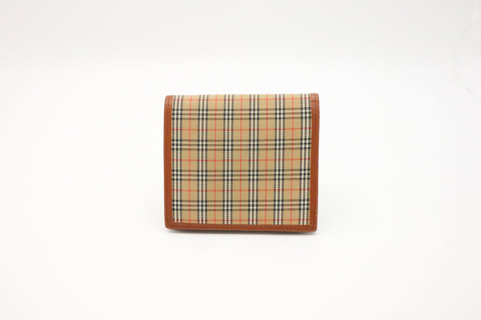 Burberry Compact Wallet in Tan Novacheck Canvas