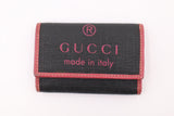 Gucci Key Case in Pink and Black Canvas