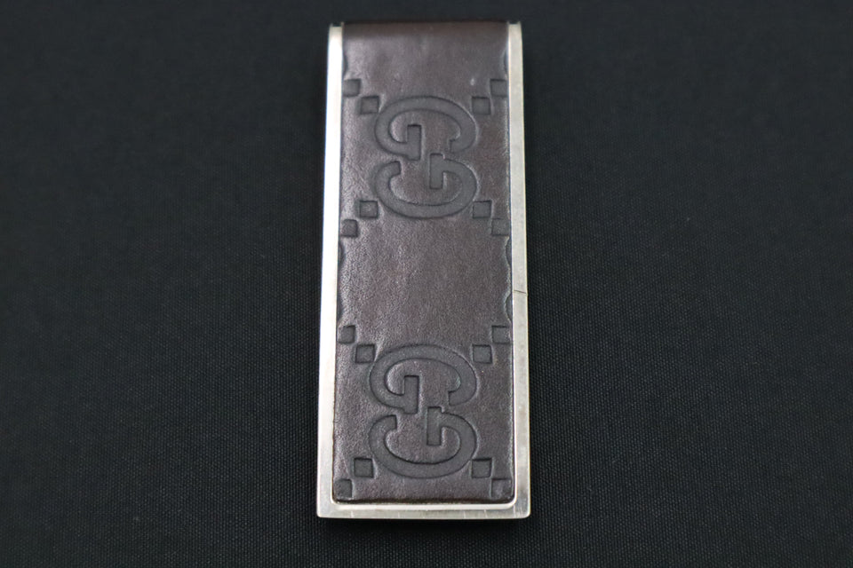 Gucci Money Clip in Brown Guccissima Leather