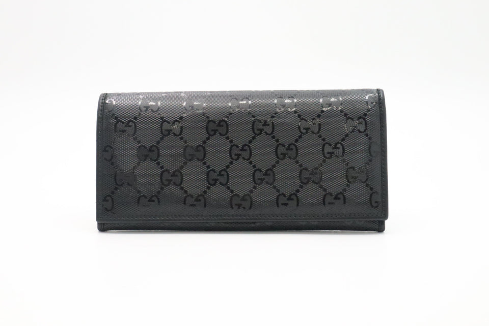 Gucci Long Wallet in Black Imprime Canvas