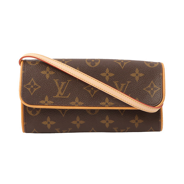 Louis Vuitton 1999 Made Canvas Monogram Pochette Twin Pm Brown Clutch