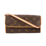 Louis Vuitton 1999 Made Canvas Monogram Pochette Twin Pm Brown Clutch