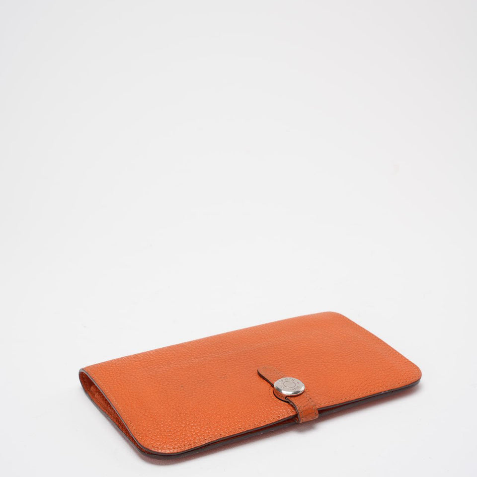 Hermes Dogon GM Togo Long Wallet Orange 2010