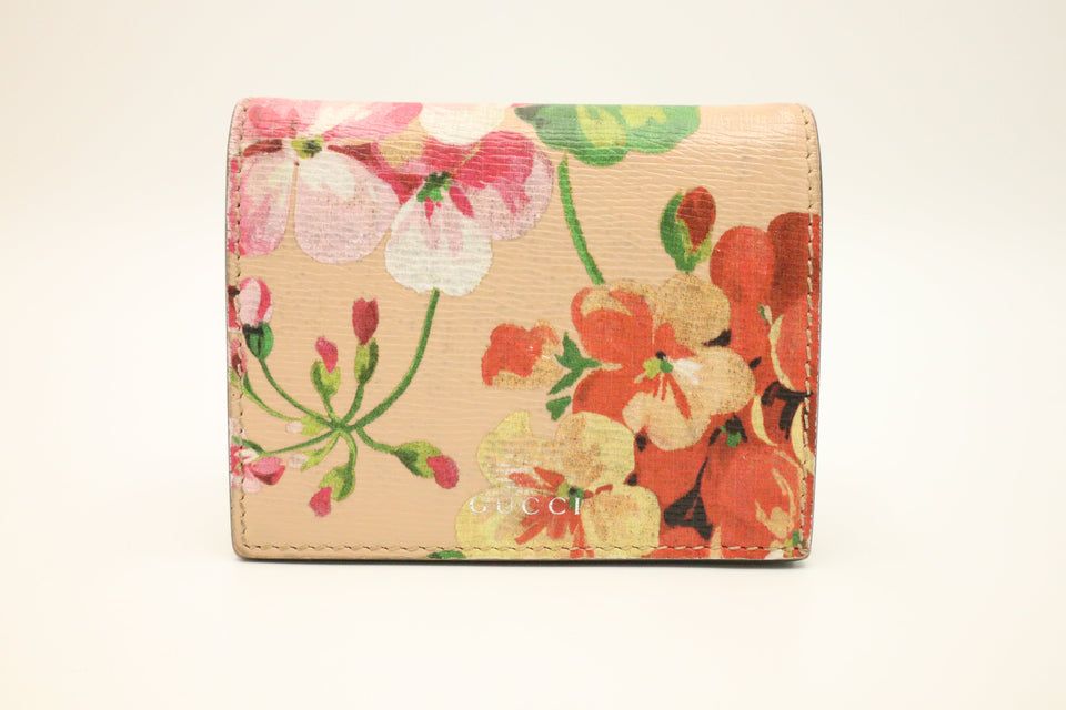 Gucci French Flap Wallet in Beige Blooms Print