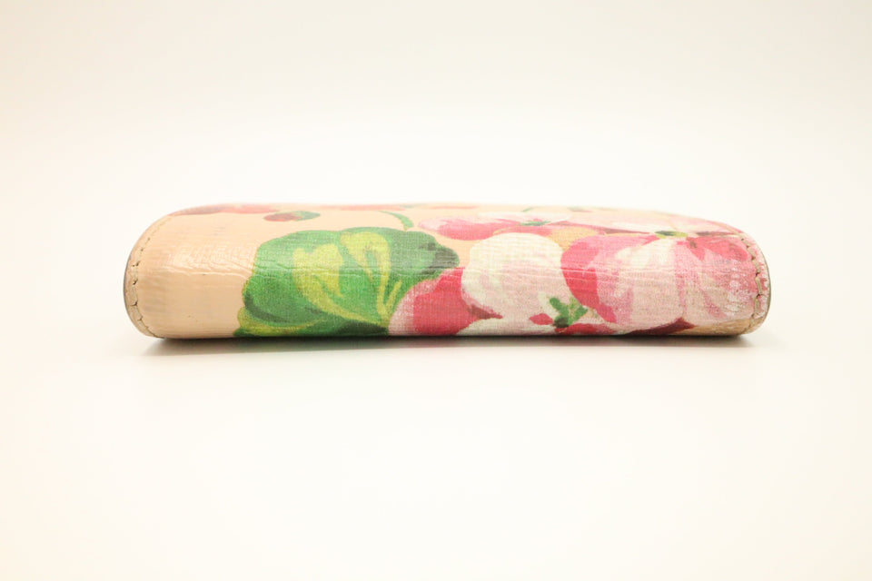 Gucci French Flap Wallet in Beige Blooms Print