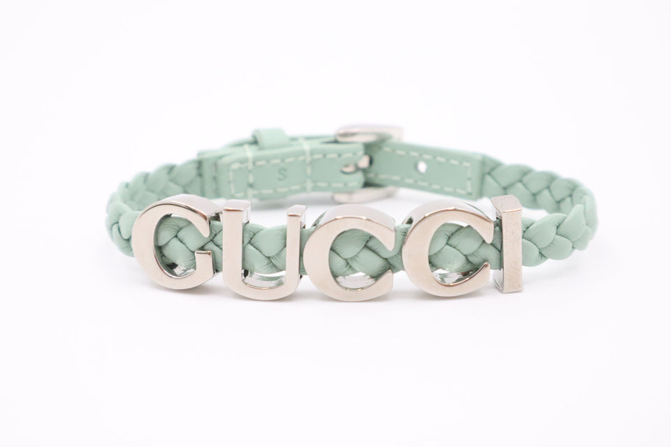 Gucci Braided Bracelet in Turquoise Leather