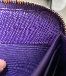 Prada Purple Saffiano Leather Zippy Continental Wallet