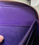 Prada Purple Saffiano Leather Zippy Continental Wallet