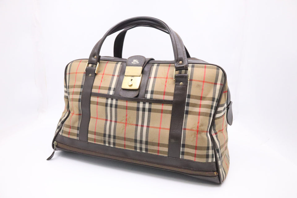 Burberry Haymarket Check Travel Bag in Nova Check Canvas