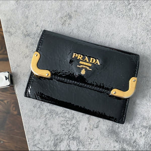 Prada Black Patent Leather  Holder