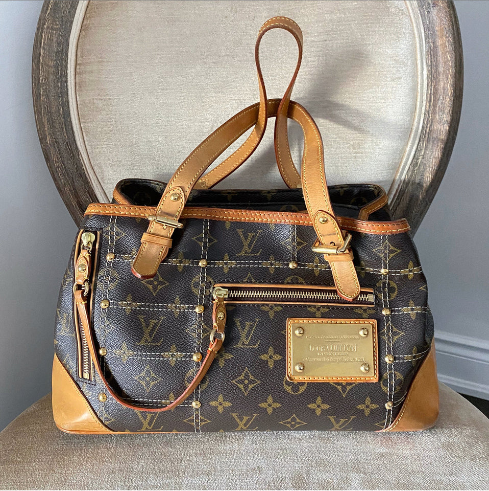 Louis Vuitton Monogram Small Zippered Riveting Tote Bag