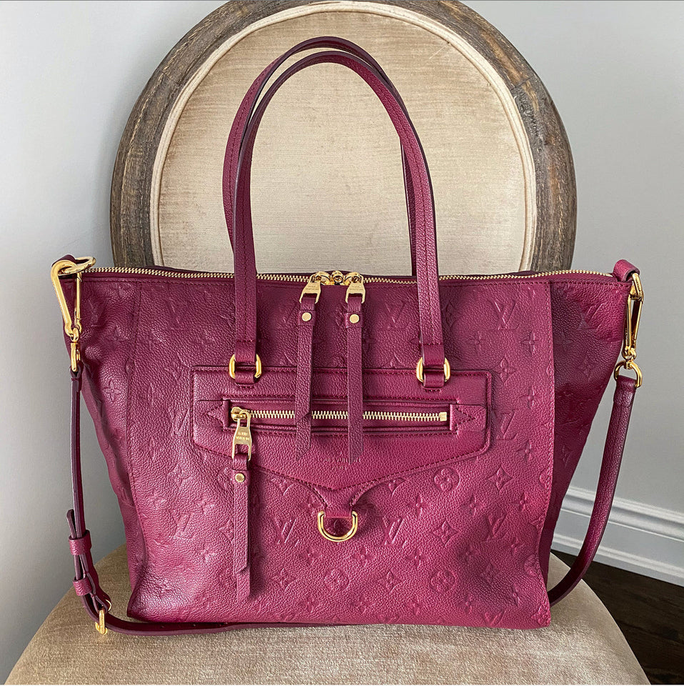 Louis Vuitton Lumineuse PM Monogram Empreinte Raspberry Two-Way Shoulder Bag