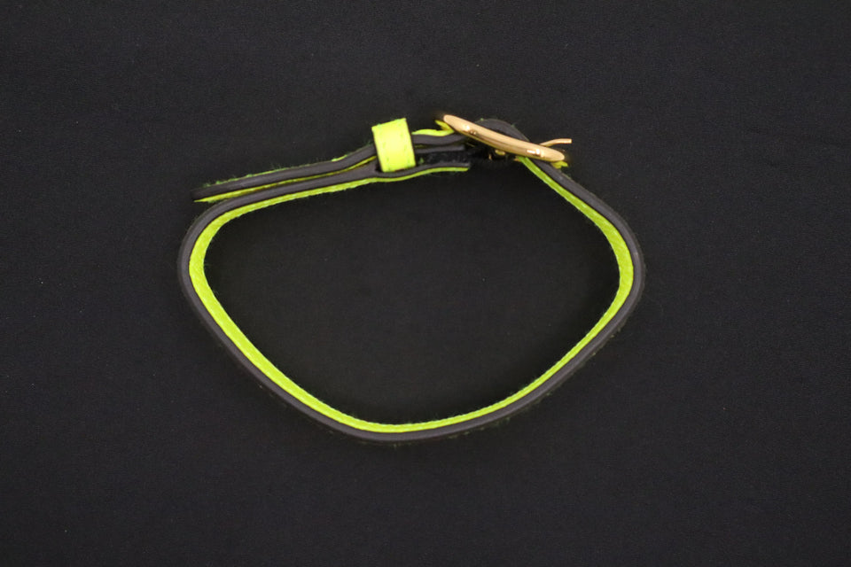 Gucci Dog Collar in Neon Yellow Leather