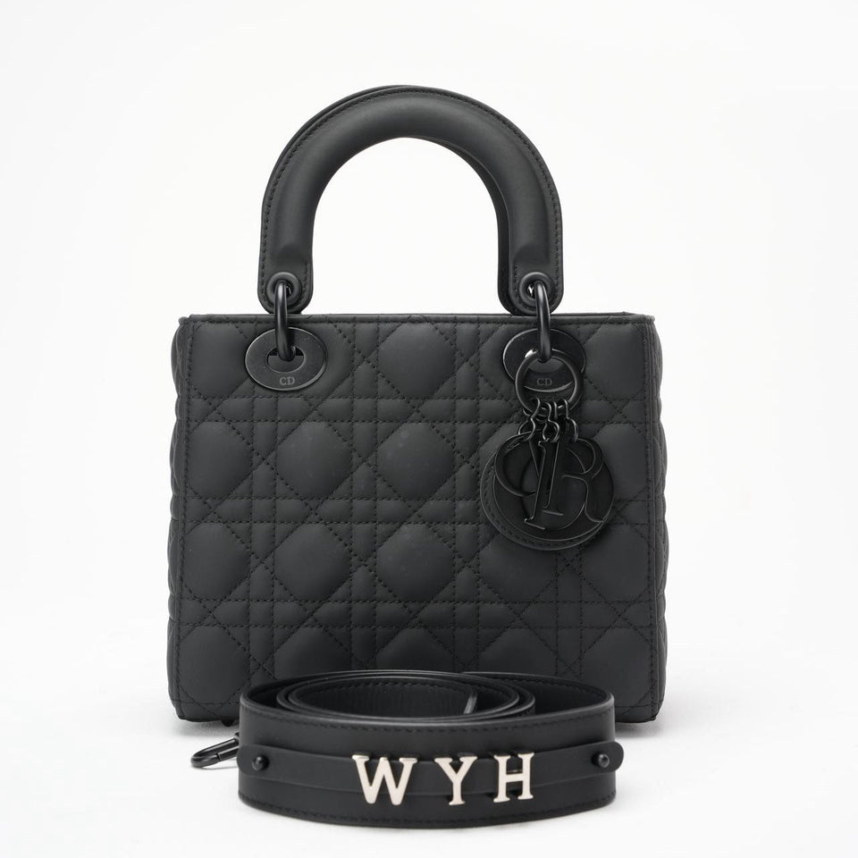 Christian Dior Matte Black Small Lady Dior Bag 2021