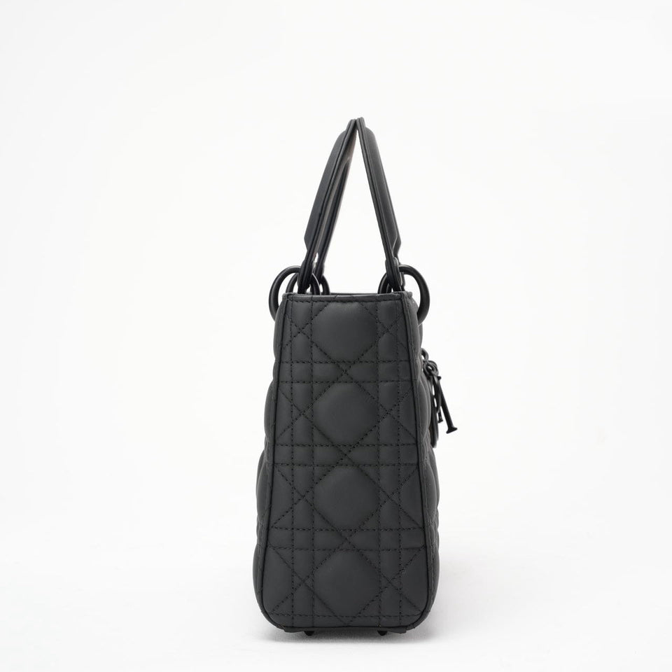 Christian Dior Matte Black Small Lady Dior Bag 2021