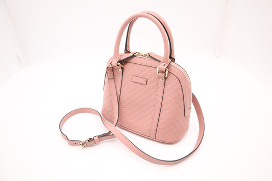 Gucci Mini Dome Bag in Blush Pink MicroGuccissima Leather