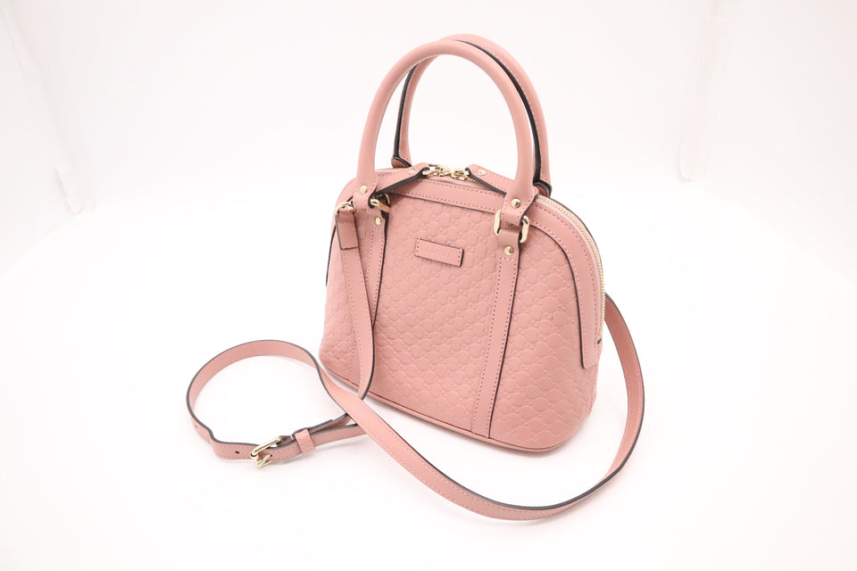 Gucci Mini Dome Bag in Blush Pink MicroGuccissima Leather